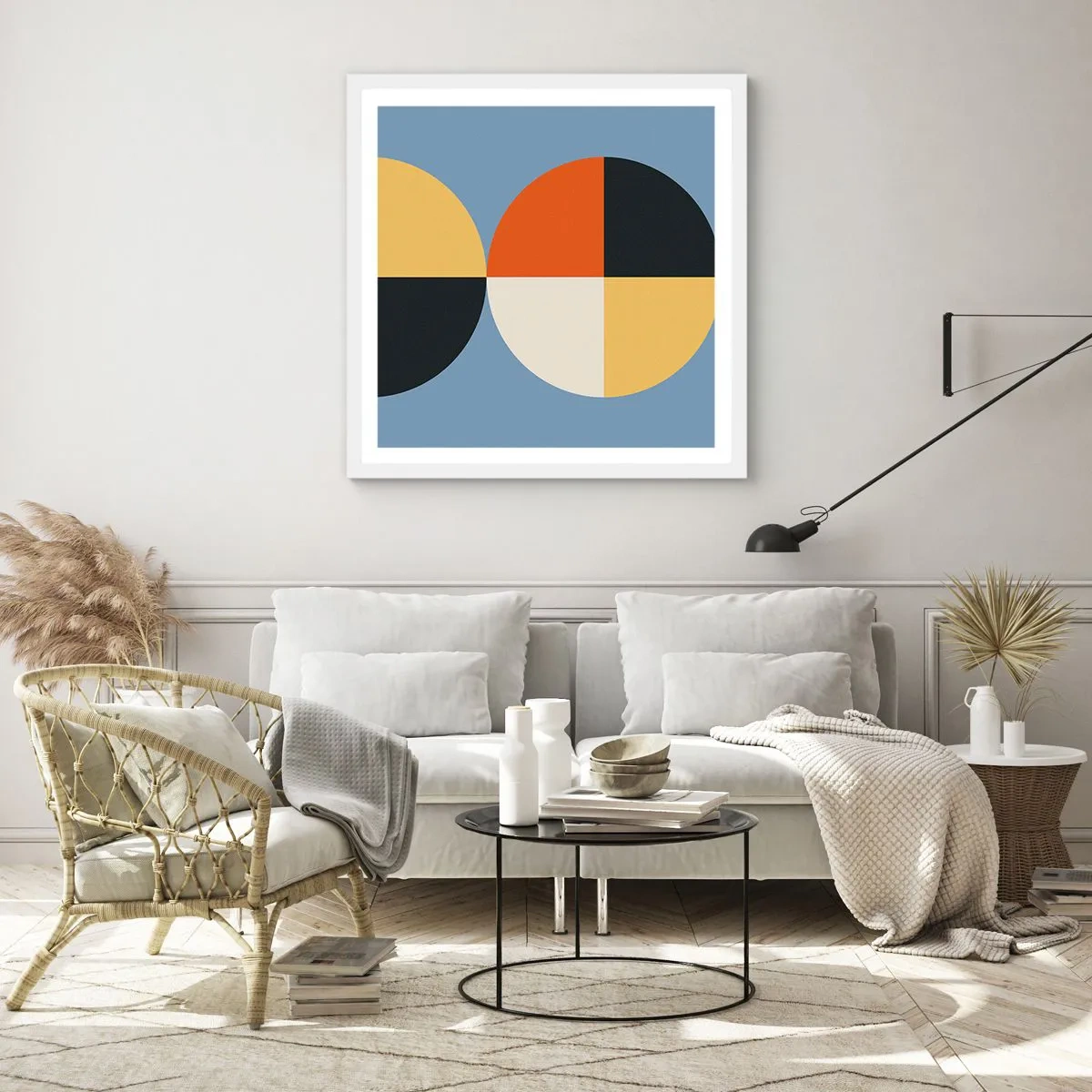 Affiche dans un cadre blanc - Poster - Regarde et compte - 60x60 cm