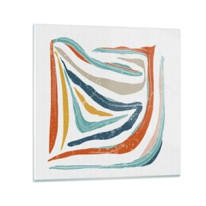 Impression sur verre - Image sur verre - Abstraction avec un sourire amical - 40x40 cm
