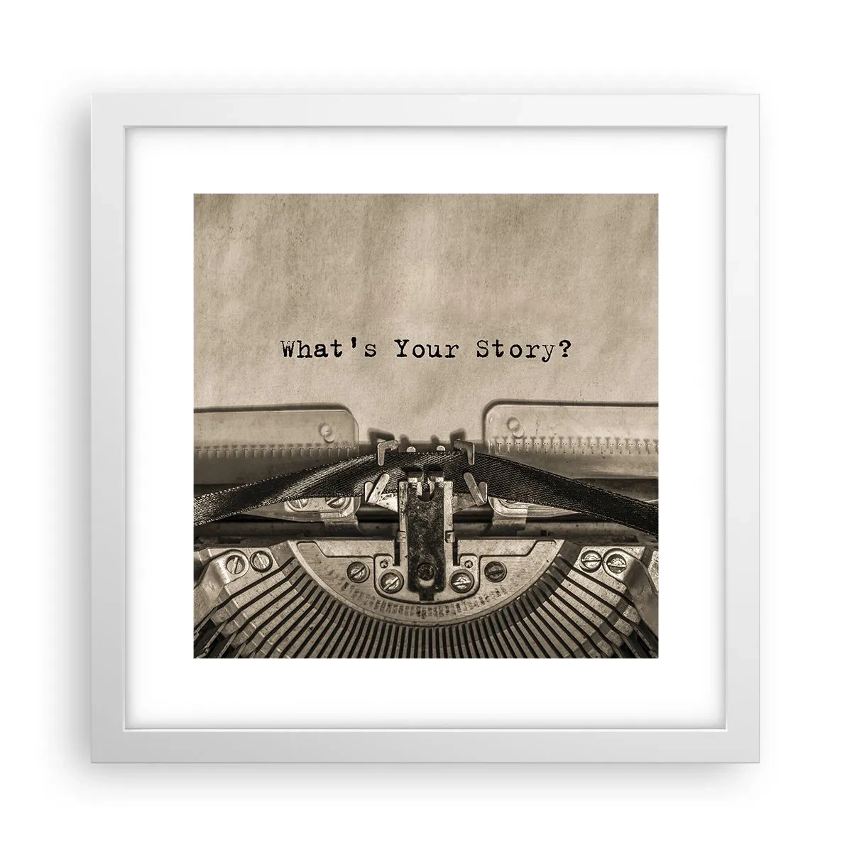 Affiche dans un cadre blanc - Poster - Réponds-moi - 30x30 cm