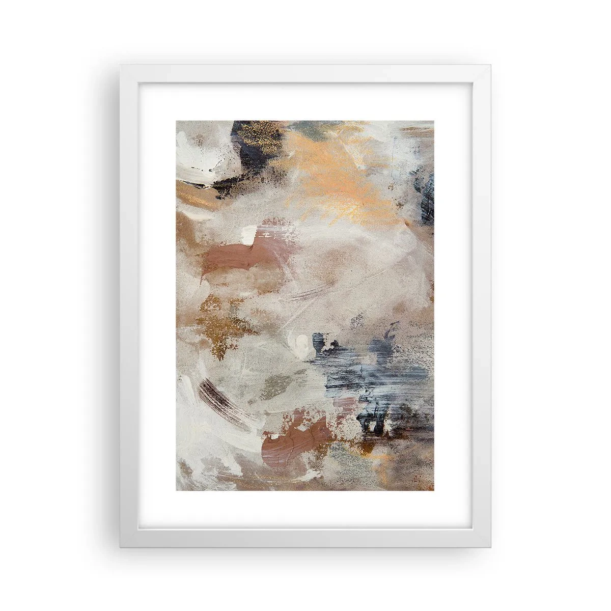 Affiche dans un cadre blanc - Poster - Abstraction brumeuse - 30x40 cm