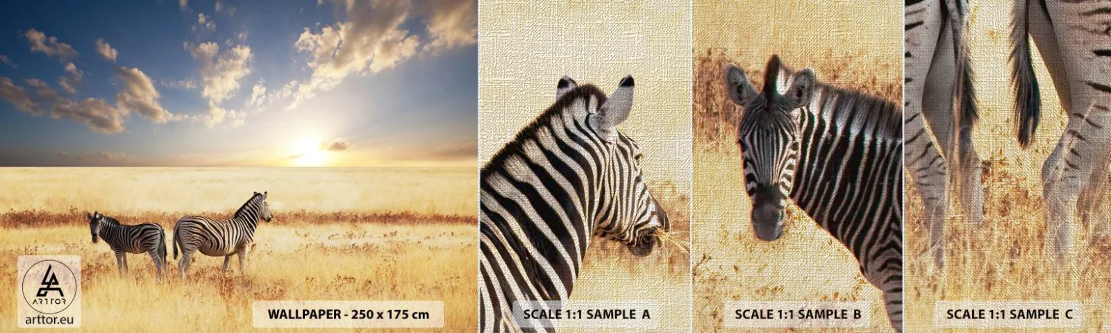 Échantillon de Papier Peint Premium Canvas - Va-t'en, n'ai pas de paix - Animaux, Côtes, Safari - 100x30 cm