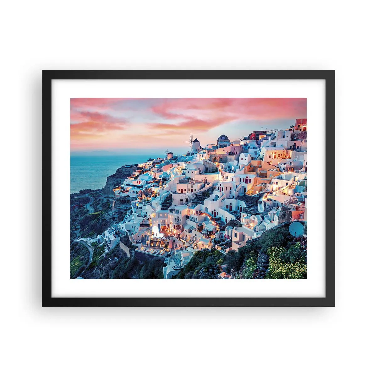 Affiche dans un cadre noir - Poster - Vos grandes vacances en Grèce - 50x40 cm