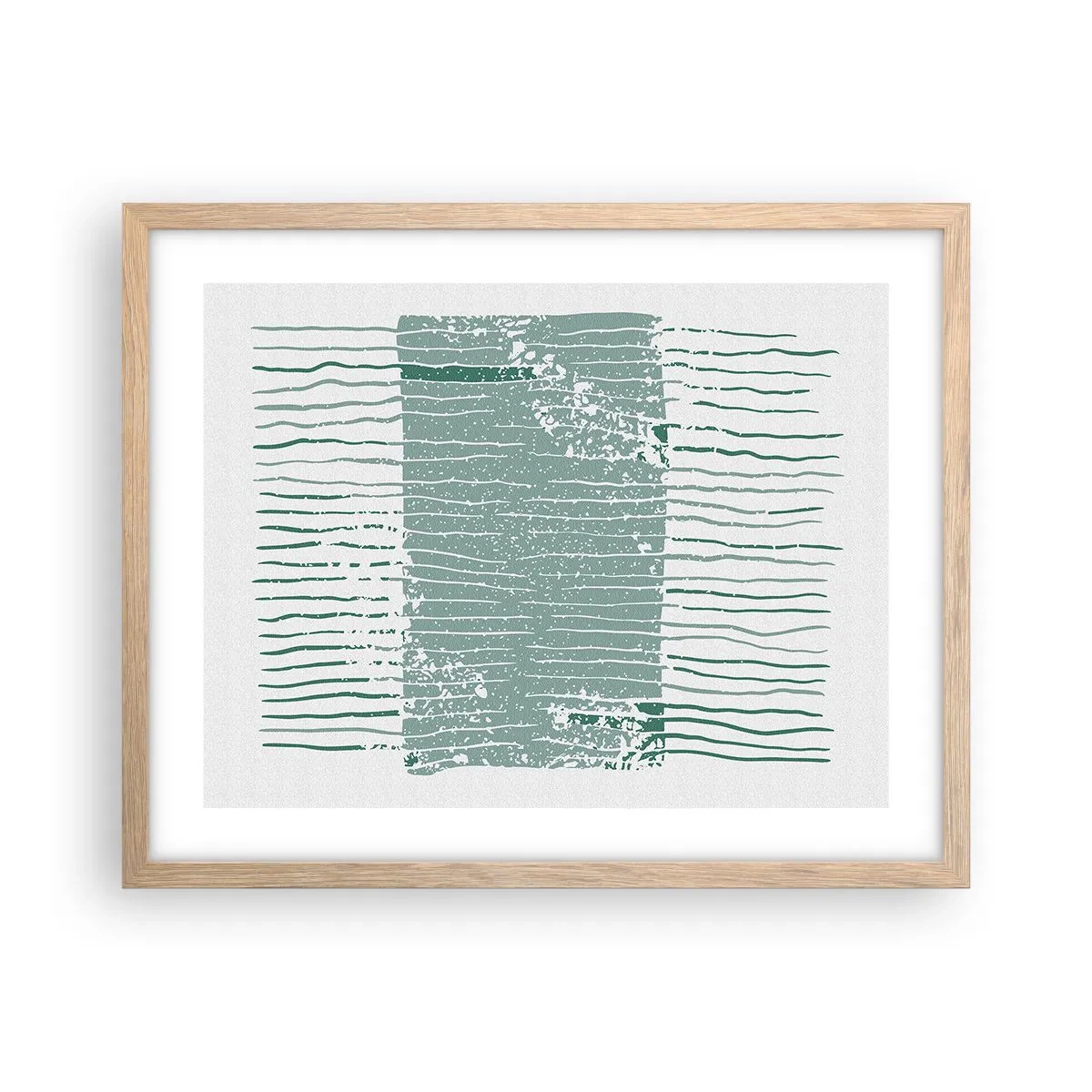 Affiche dans un chêne clair - Poster - Abstraction de la mer - 50x40 cm