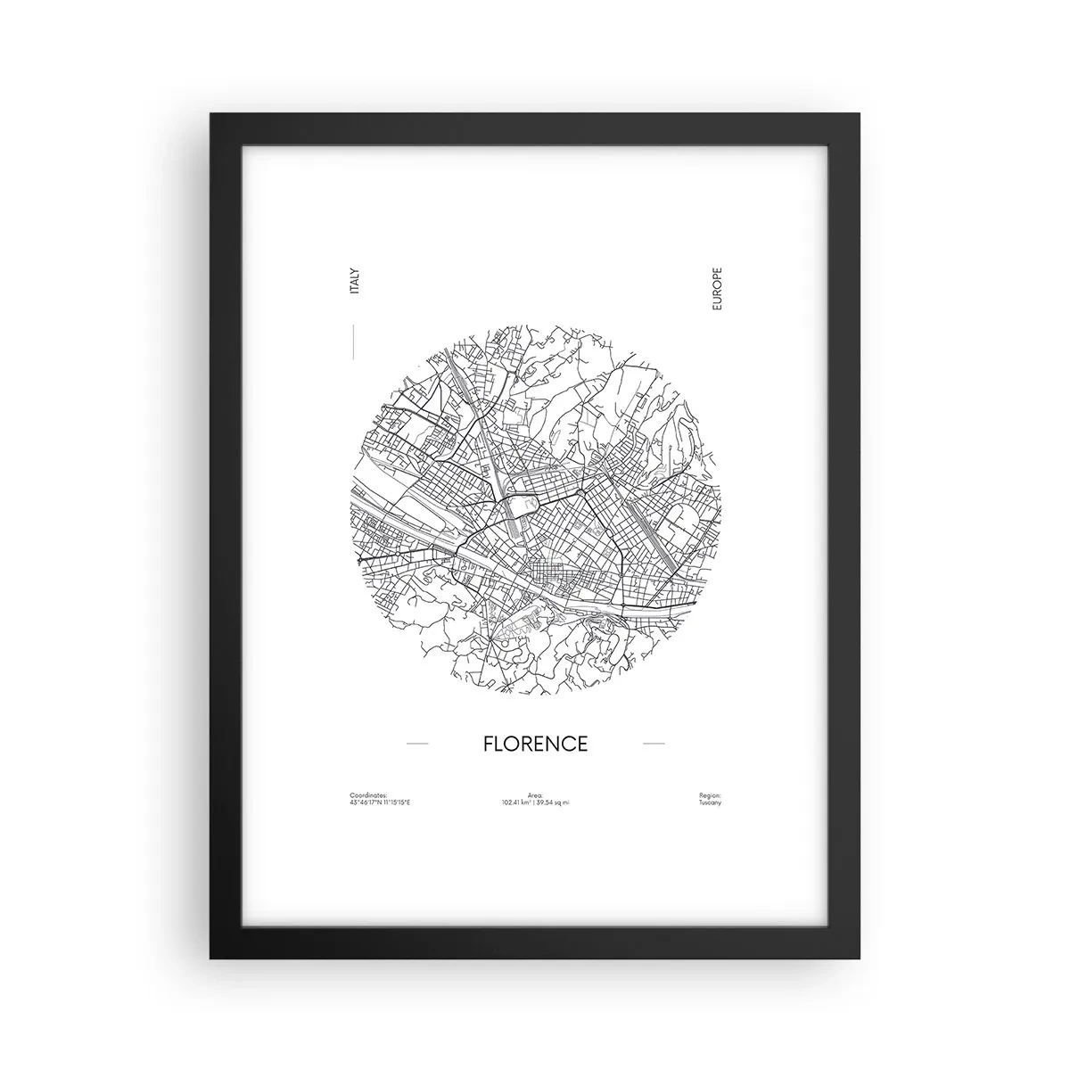 Affiche dans un cadre noir - Poster - Anatomie de Florence - 30x40 cm