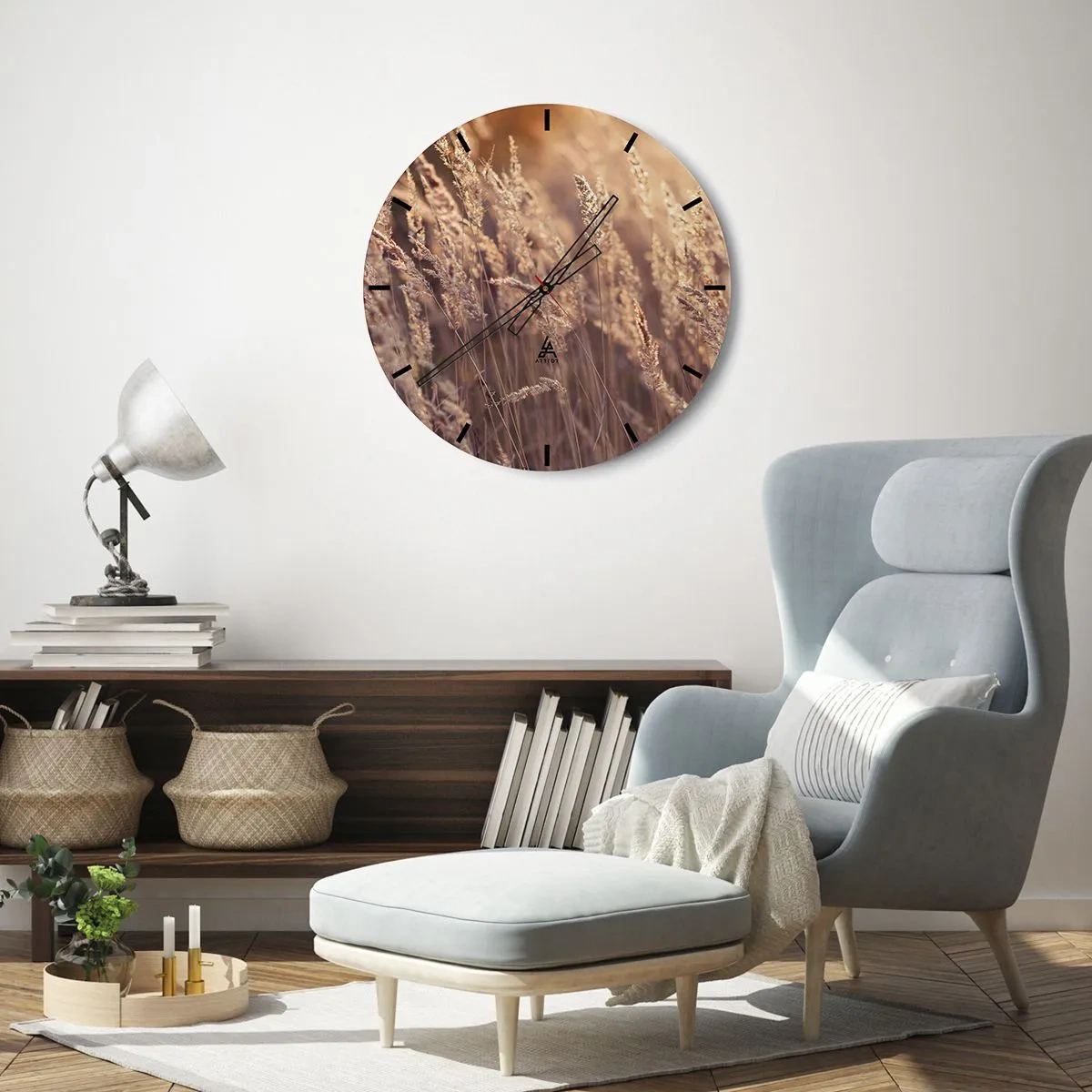 Horloge murale - Pendule murale - Prêt à accueillir l'automne - 40x40 cm