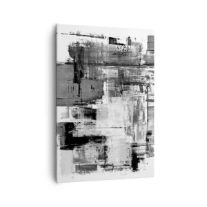 Impression sur toile - Image sur toile - Composition abstraite en noir, blanc et gris - 70x100cm - Le gris est beau - Décoration murale moderne pour le salon et la chambre ARTTOR