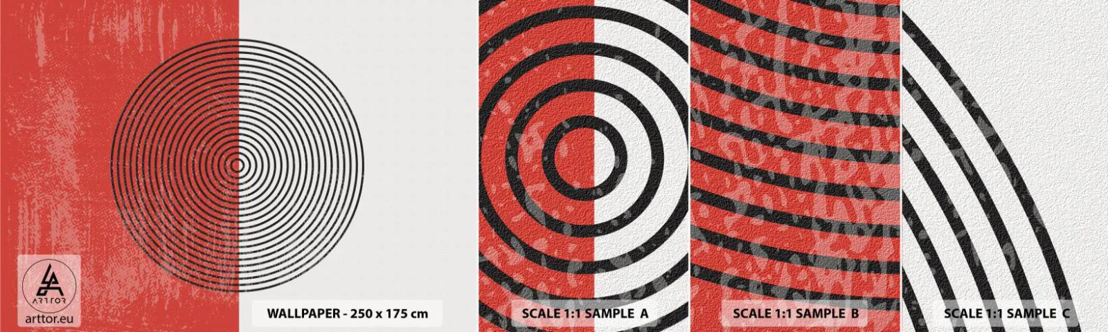 Échantillon de Papier Peint Autocollant Deluxe Sticker - Dans le mille - Abstraction, Morceau, Graphique - 100x30 cm