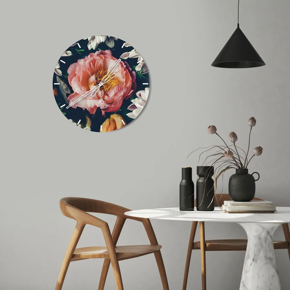 Horloge murale - Pendule murale - Splendeur baroque - 30x30 cm