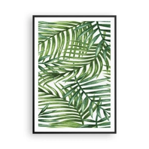 Affiche dans un cadre noir - Poster - Sous la canopée verte - 70x100 cm