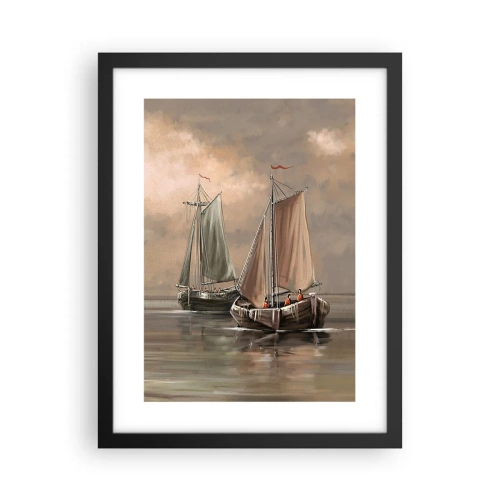 Affiche dans un cadre noir - Poster - Le retour des marins - 30x40 cm