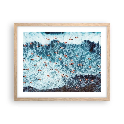 Affiche dans un chêne clair - Poster - Défilé du bord de mer - 50x40 cm