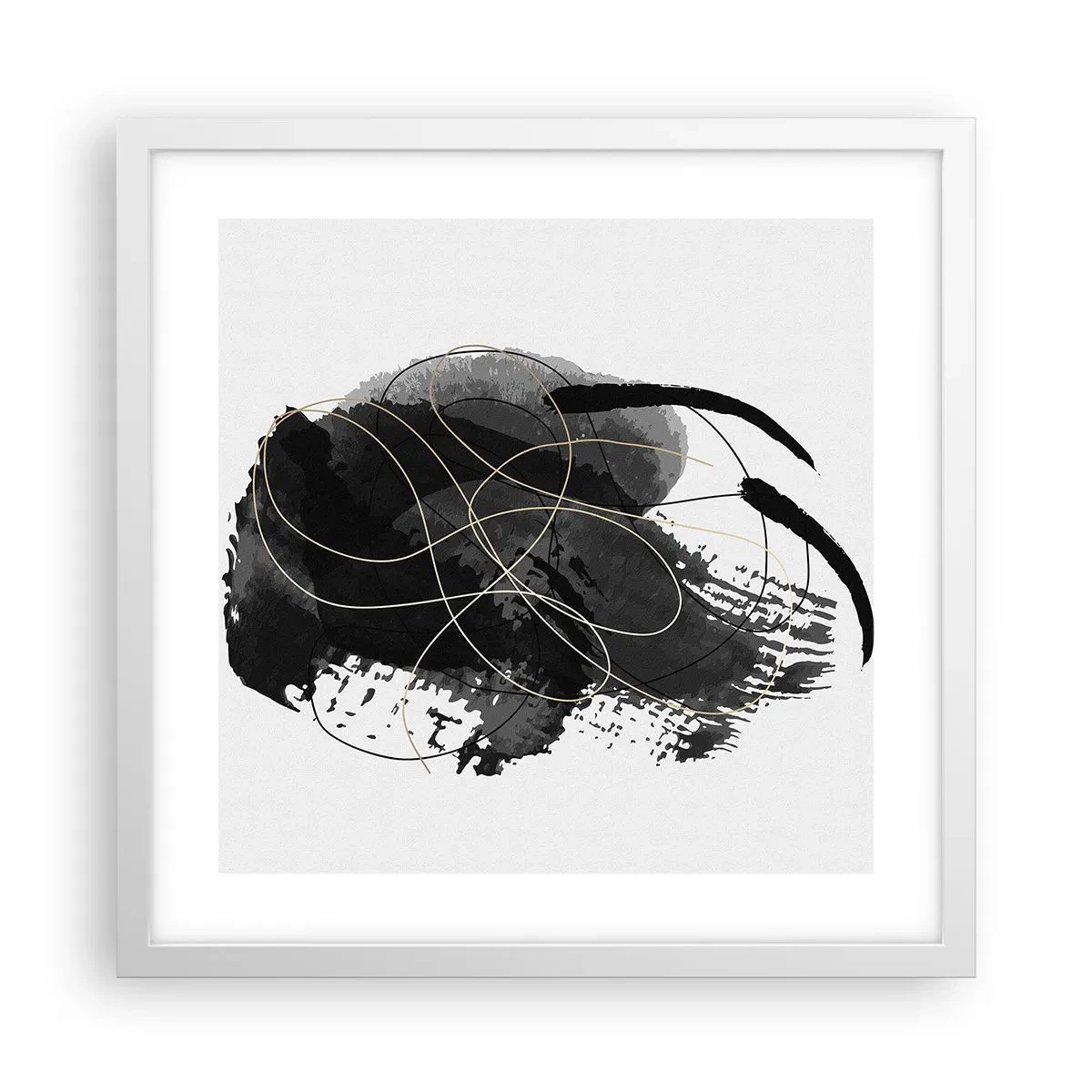 Affiche dans un cadre blanc - Poster - Fait de noir - 40x40 cm