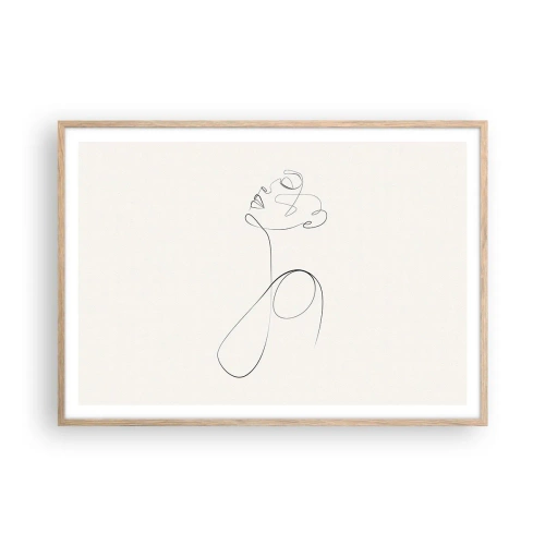 Affiche dans un chêne clair - Poster - En boucle dans les rêves - 100x70 cm