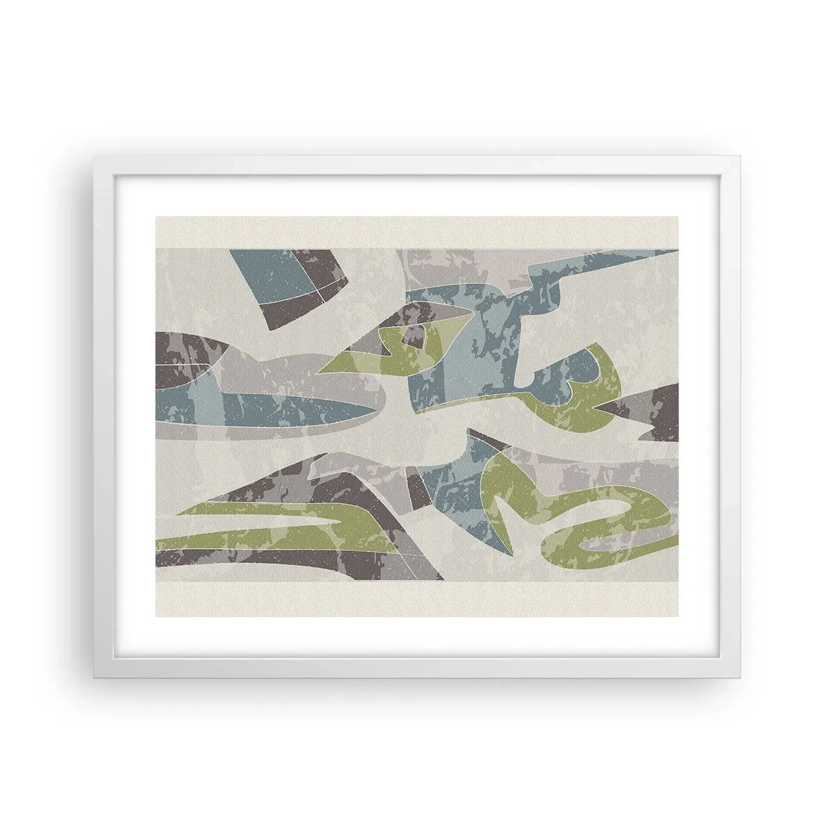 Affiche dans un cadre blanc - Poster - Composition derrière la vitre - 50x40 cm