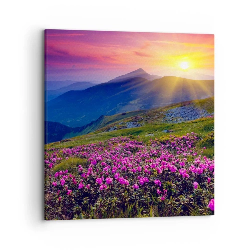 Impression sur toile - Image sur toile - … Et autour, ça sent le pin des montagnes et l'odeur de la prairie - 70x70 cm
