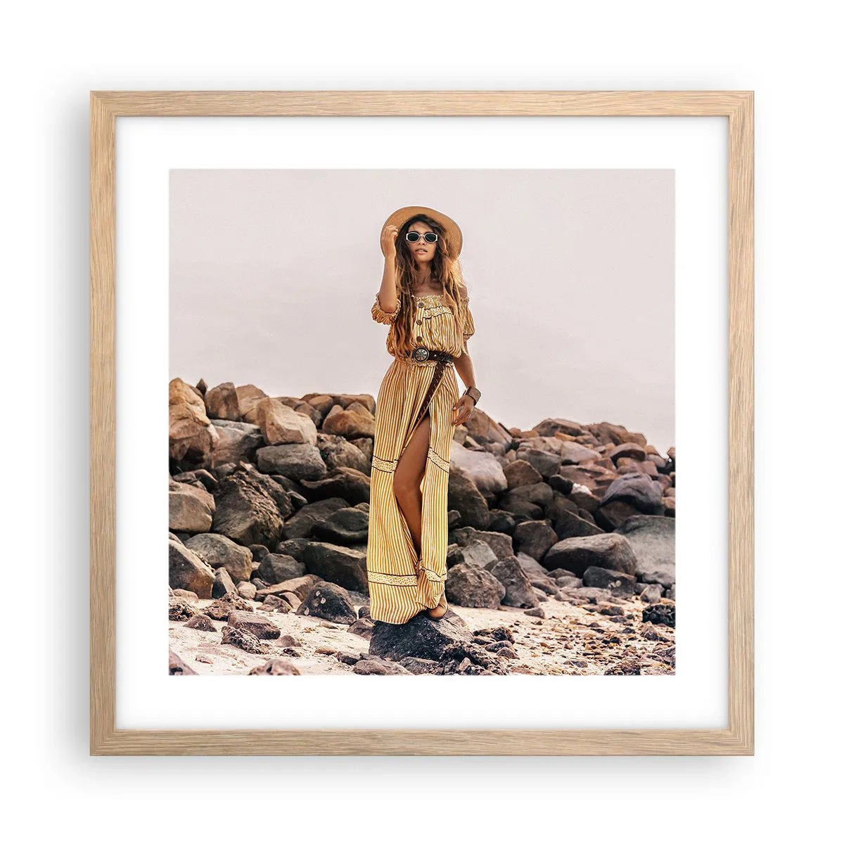 Affiche dans un chêne clair - Poster - La magie des pierres - 40x40 cm