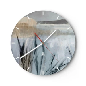 Horloge murale - Pendule murale - Champs d'hiver - 40x40 cm