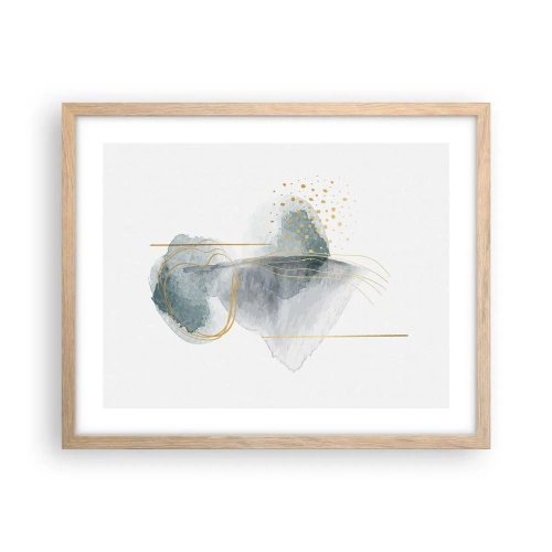 Affiche dans un chêne clair - Poster - À propos de la relation entre le gris et l'or - 50x40 cm