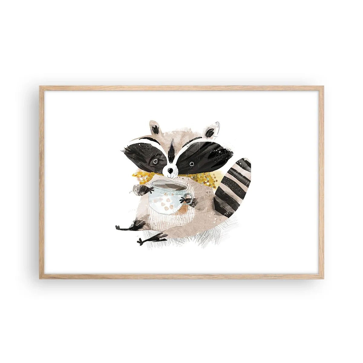 Affiche dans un chêne clair - Poster - Mon ami le raton laveur - 91x61 cm