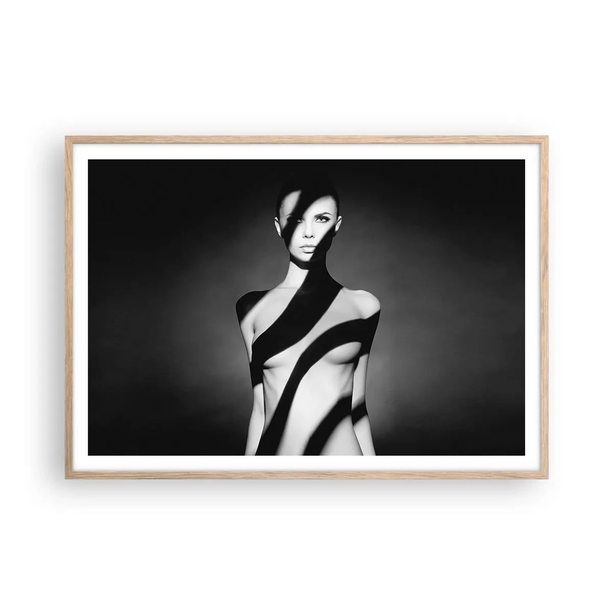 Affiche dans un chêne clair - Poster - Dans la brillance et l'ombre - 100x70 cm