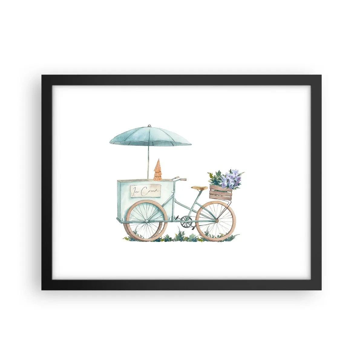 Affiche dans un cadre noir - Poster - Doux souvenir d'été - 40x30 cm