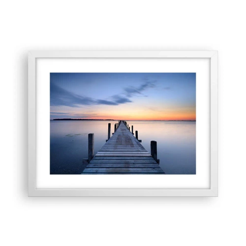 Affiche dans un cadre blanc - Poster - Le calme d'un crépuscule serein - 40x30 cm