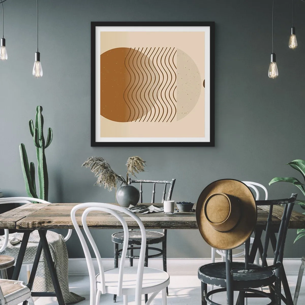 Affiche dans un cadre noir - Poster - Sur l'origine des figures géométriques - 50x50 cm