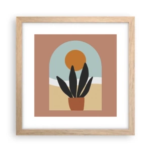 Affiche dans un chêne clair - Poster - Petits bonheurs - 30x30 cm