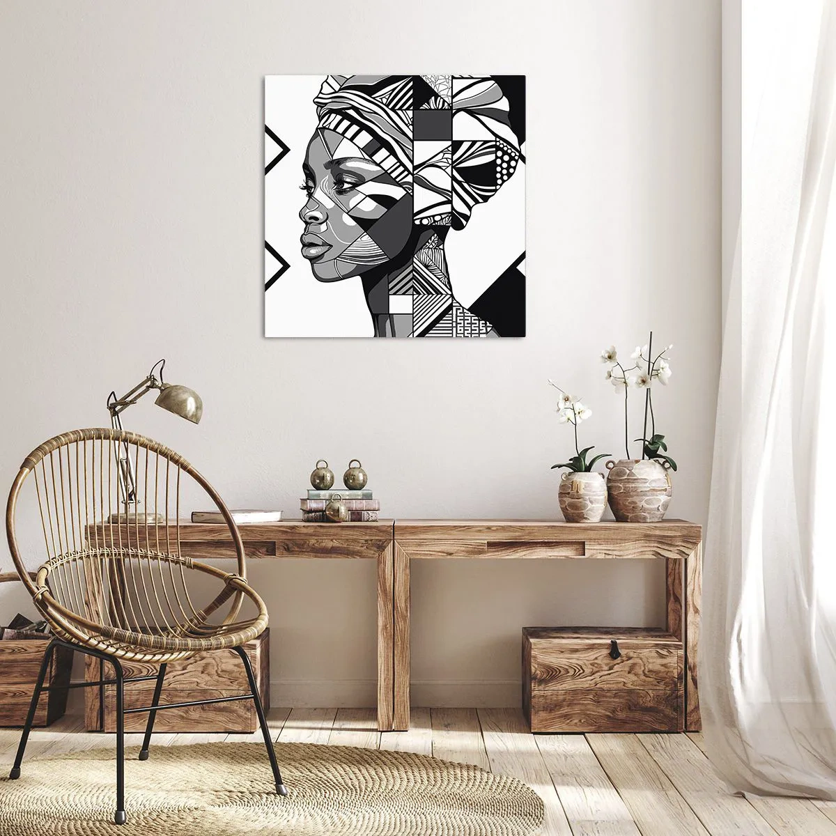 Impression sur toile - Image sur toile - Portrait ethnique - 30x30 cm