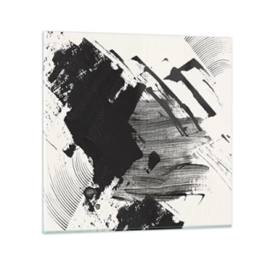 Impression sur verre - Image sur verre - Abstraction – expression du noir - 70x70 cm