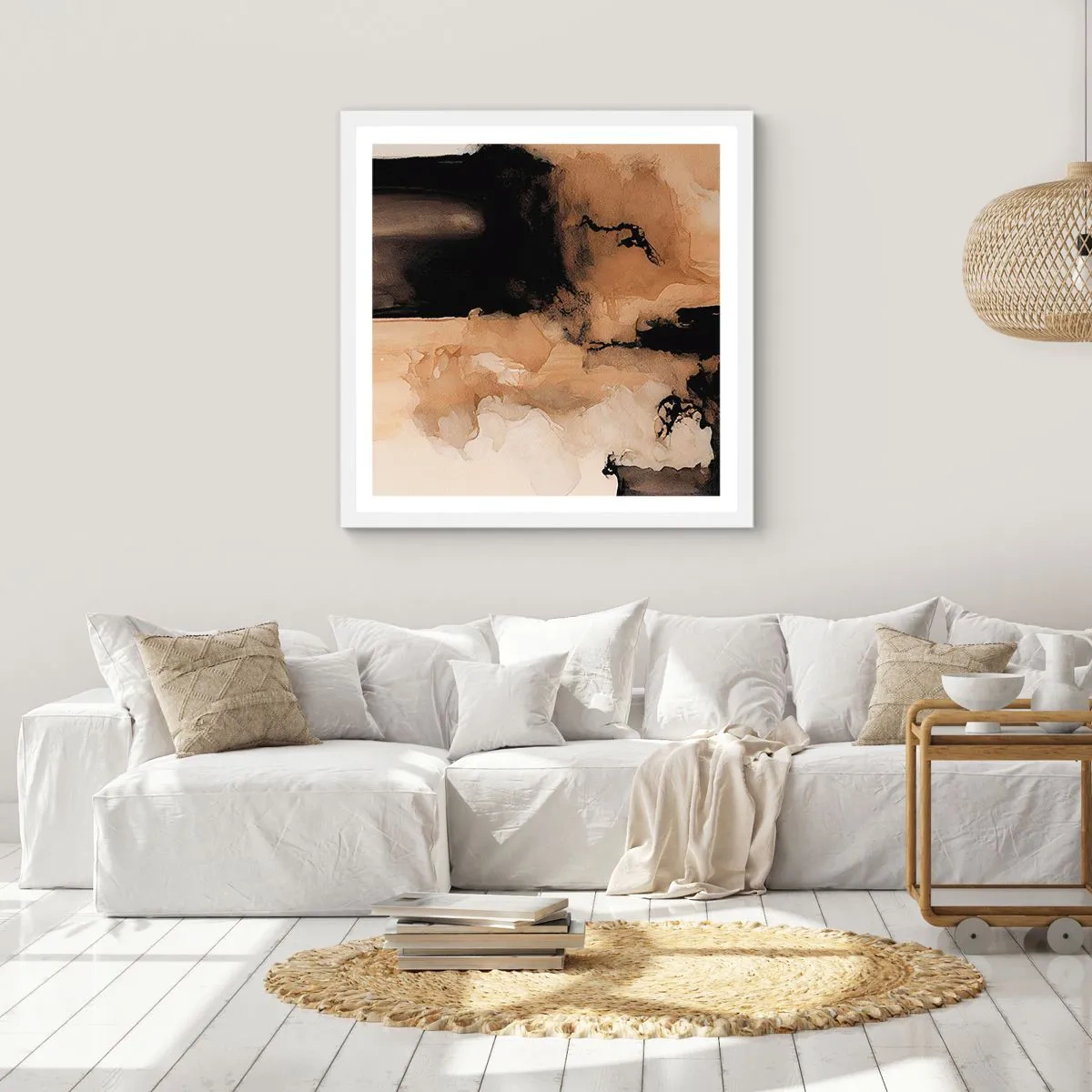 Affiche dans un cadre blanc - Poster - Une abstraction intrigante - 60x60 cm