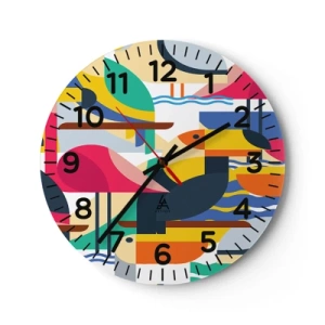 Horloge murale - Pendule murale - Fête des oiseaux - 40x40 cm