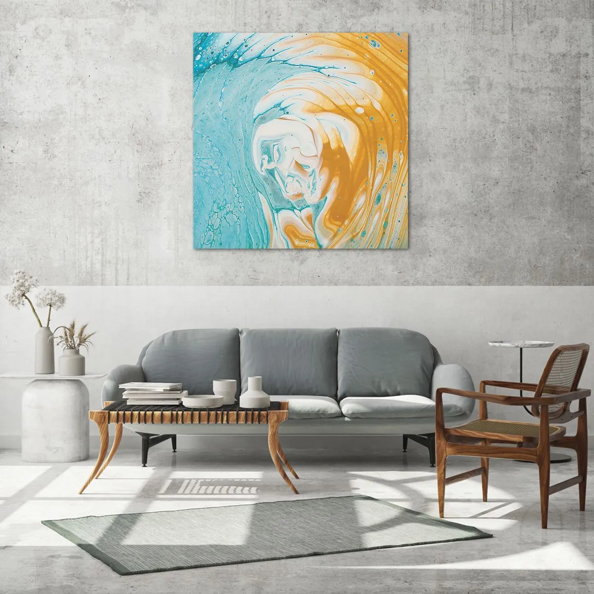 Impression sur verre - Image sur verre - Tourbillon pastel - 50x50 cm