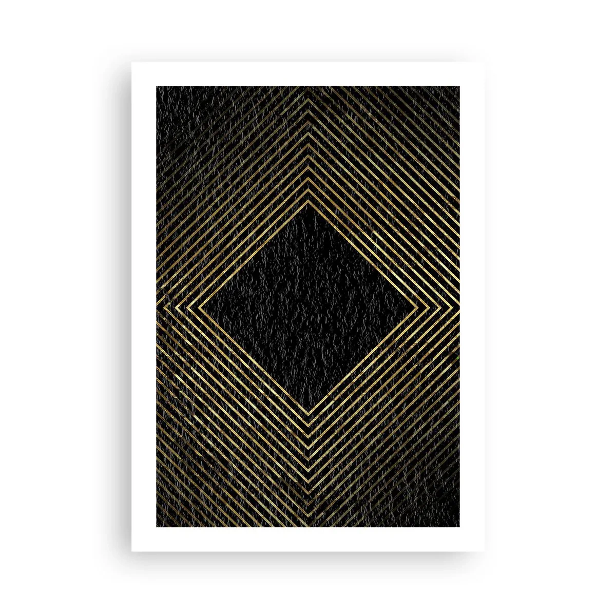 Affiche - Poster - Lignes géométriques dorées sur fond noir - 50x70cm - Géométrie dans un style glamour - Décoration murale moderne pour le salon et la chambre ARTTOR