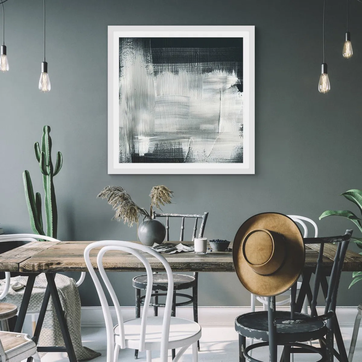 Affiche dans un cadre blanc - Poster - Tissé à la verticale et à l'horizontale - 40x40 cm