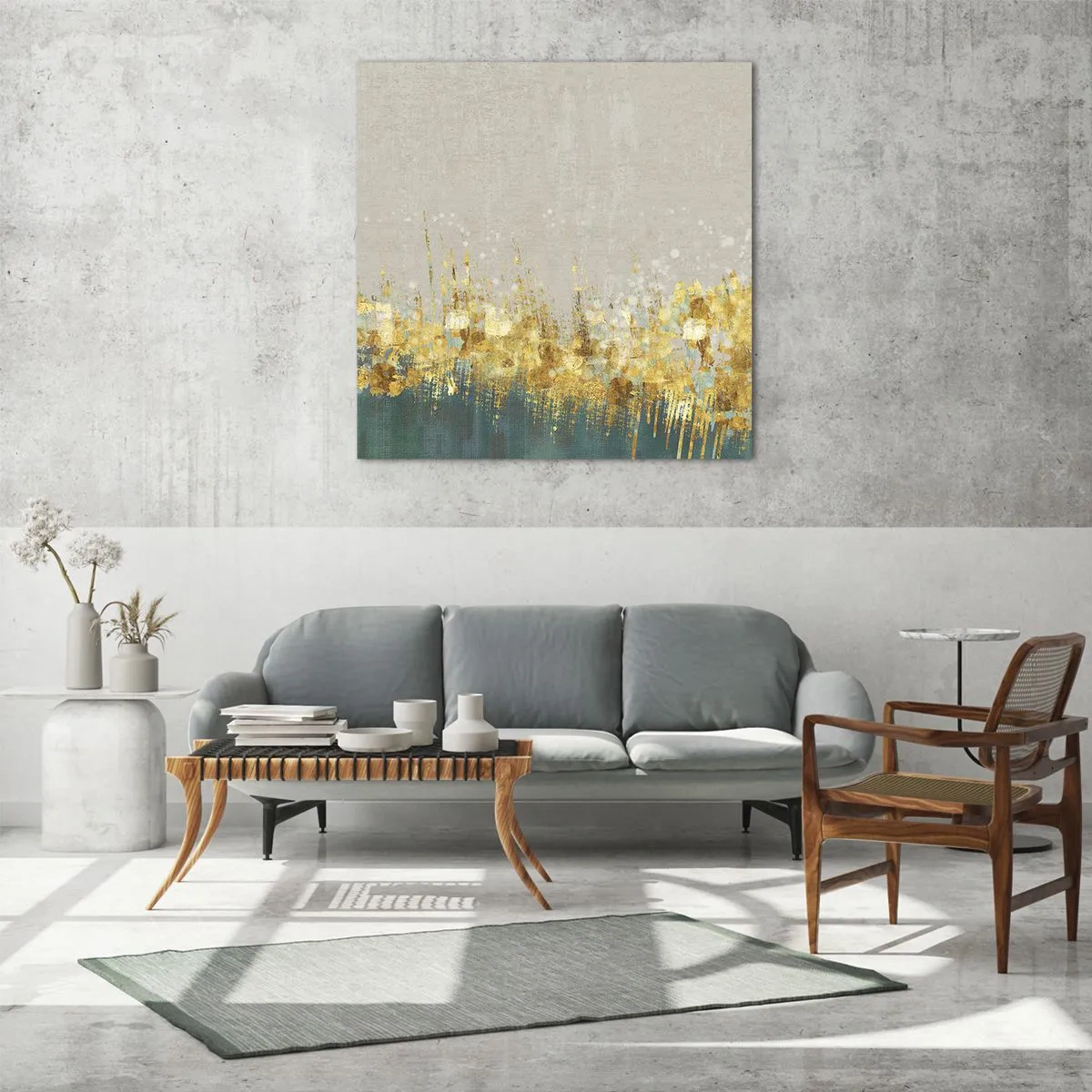 Impression sur verre - Image sur verre - La frontière dorée - 50x50 cm