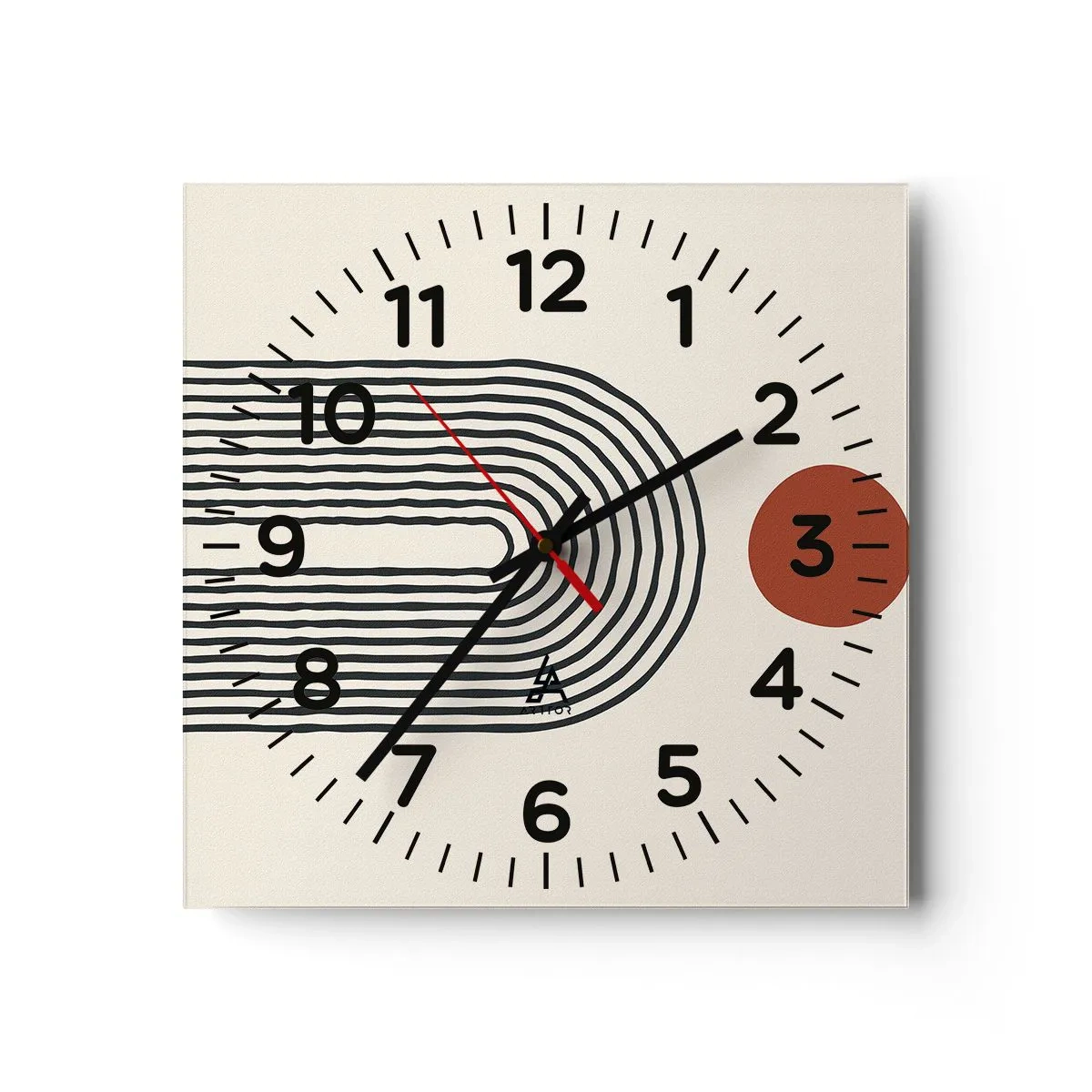 Horloge murale - Pendule murale - Le magnétisme des formes et des couleurs - 30x30 cm