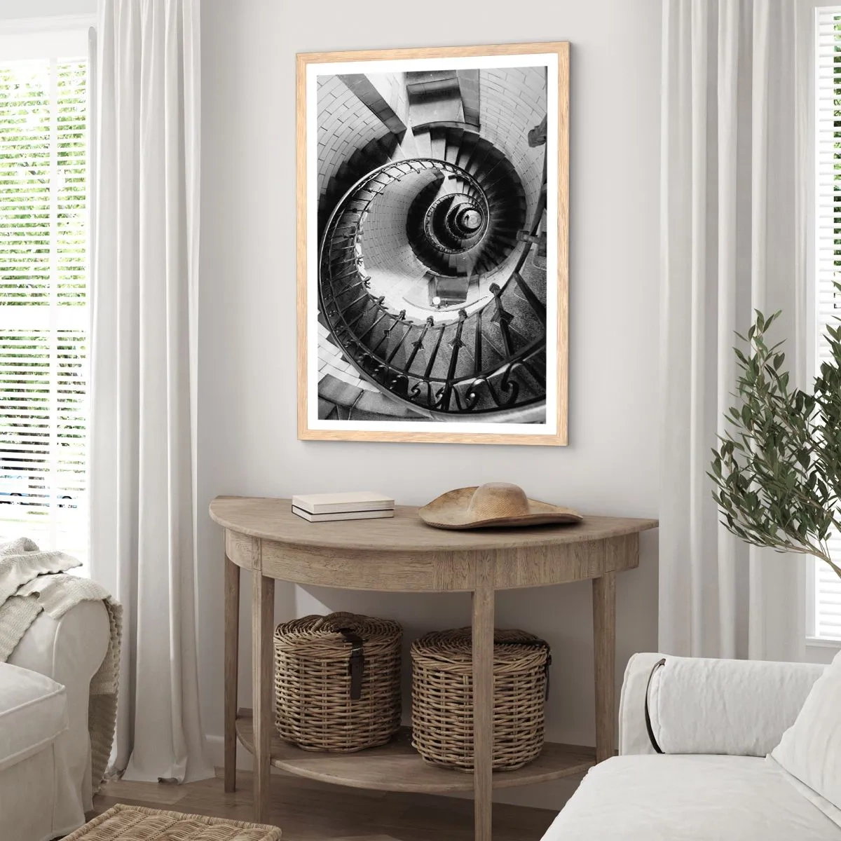 Affiche dans un chêne clair - Poster - De plus en plus haut - 61x91 cm