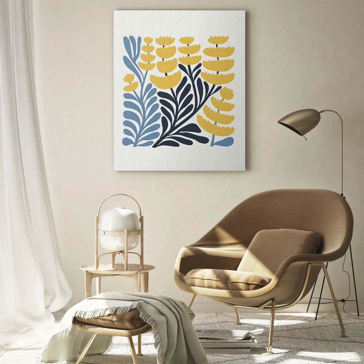 Impression sur verre - Image sur verre - Parterre de fleurs ensoleillé - 80x120 cm