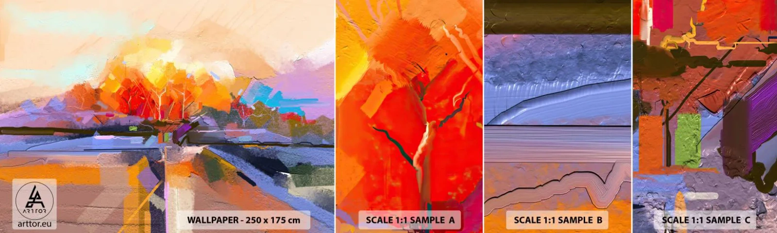 Échantillon de Papier Peint Autocollant Deluxe Sticker - L'automne est arrivé - Paysage, Morceau, Nature - 100x30 cm