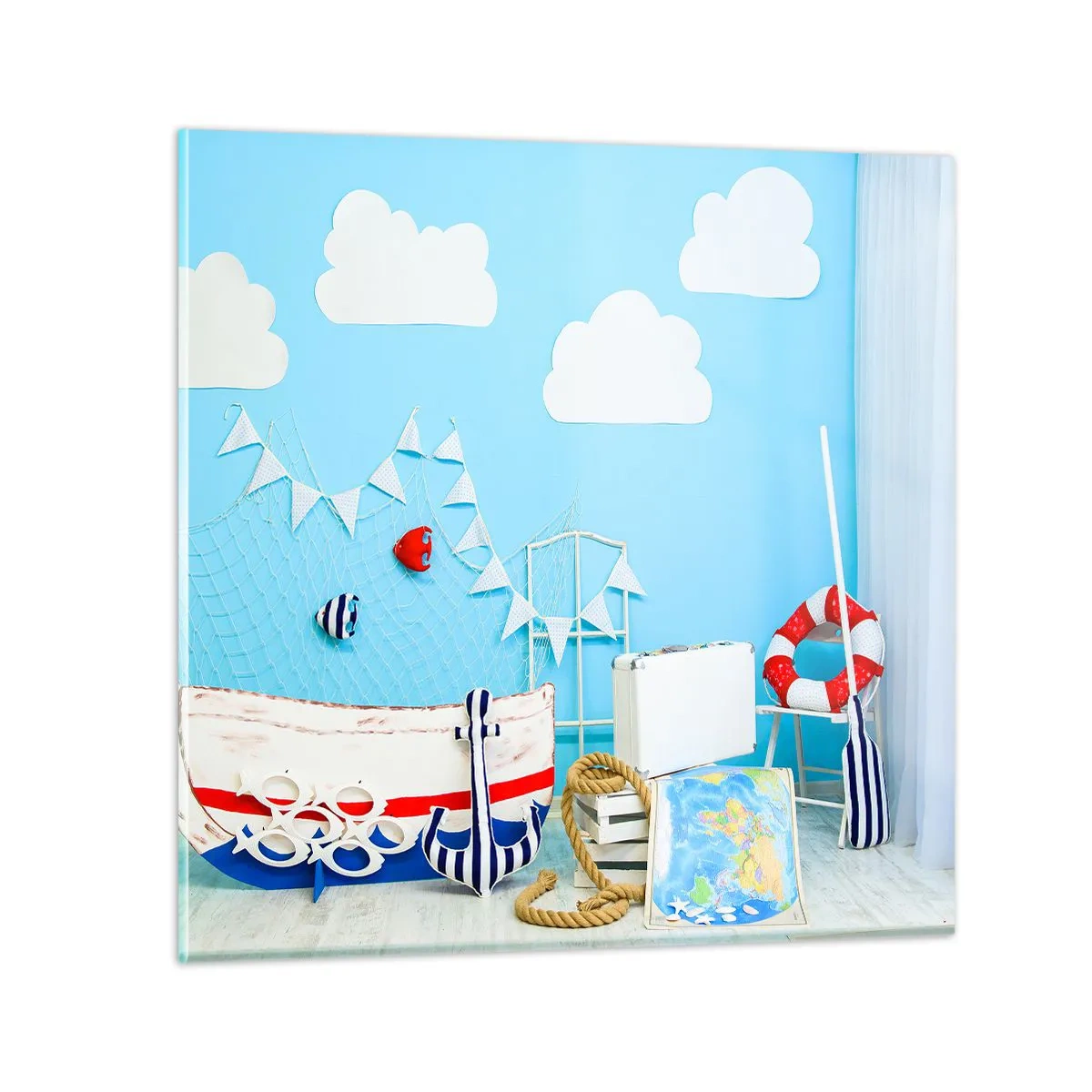 Impression sur verre - Image sur verre - Nostalgie infantile de l'aventure - 70x70 cm