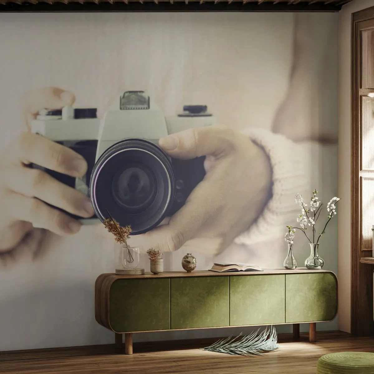 Papier peint sur mesure Autocollant Deluxe - Pour voir plus ... - Caméra, Ancien, La photographie