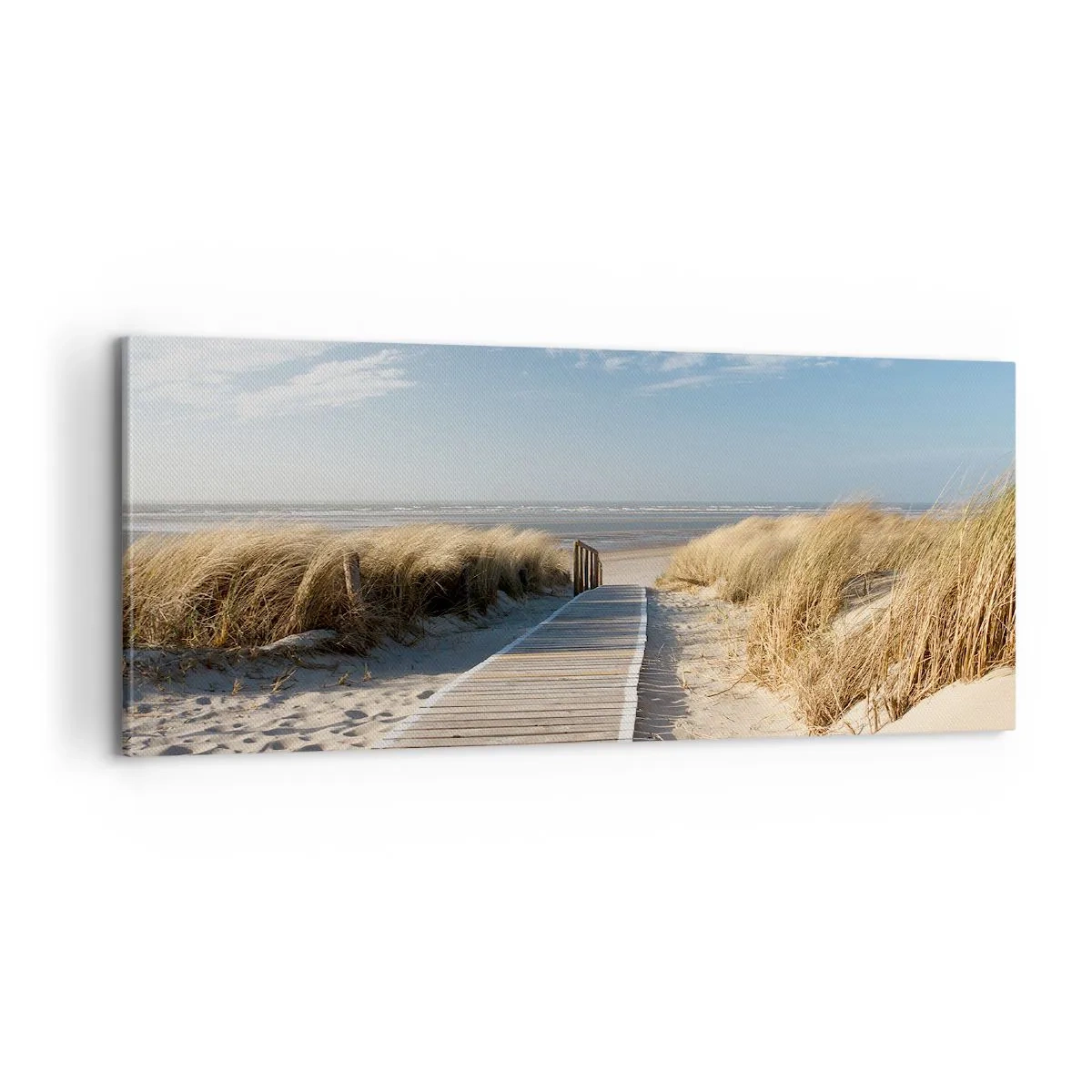 Impression sur toile - Image sur toile - Derrière la dune, dans le bruissement de l'herbe - 100x40 cm