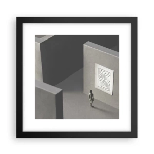Affiche dans un cadre noir - Poster - Mais où suis-je? - 30x30 cm