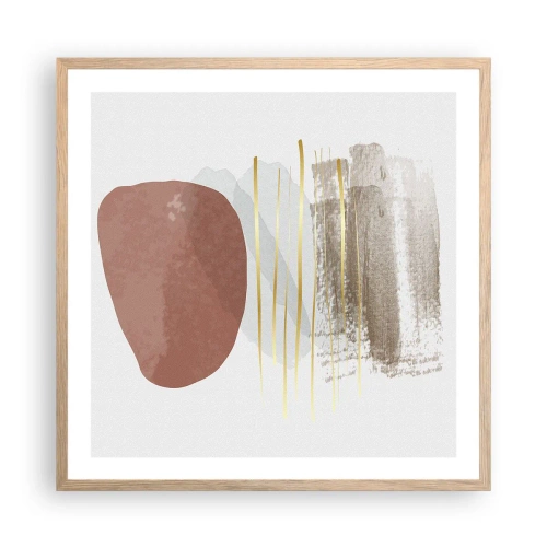 Affiche dans un chêne clair - Poster - Colonnade abstraite - 60x60 cm