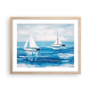 Affiche dans un chêne clair - Poster - Avec un ami à mes côtés - 50x40 cm