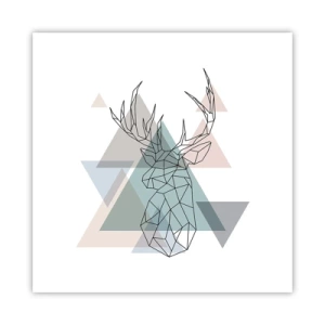 Affiche - Poster - Dans une forêt géométrique - 40x40 cm