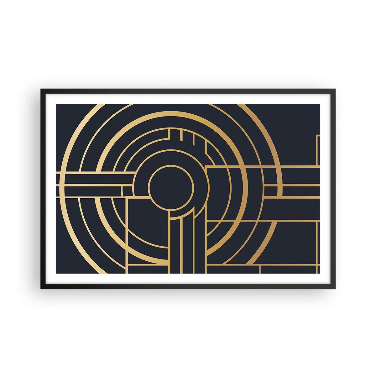 Affiche dans un cadre noir - Poster - Rotation des éléments - 91x61 cm