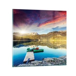 Impression sur verre - Image sur verre - Aussi lisse qu'un miroir au-dessus de l'eau - 50x50 cm