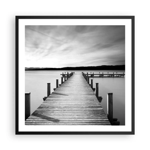 Affiche dans un cadre noir - Poster - Au point d'eau - la paix - 60x60 cm